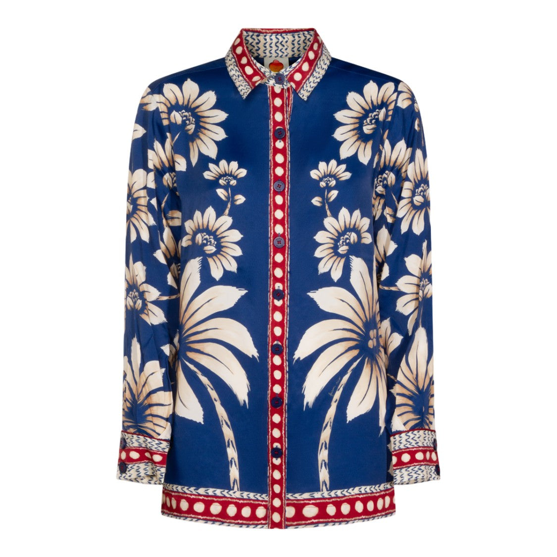 Farm Rio Tailored Button-Down Shirt With Long Sleeves