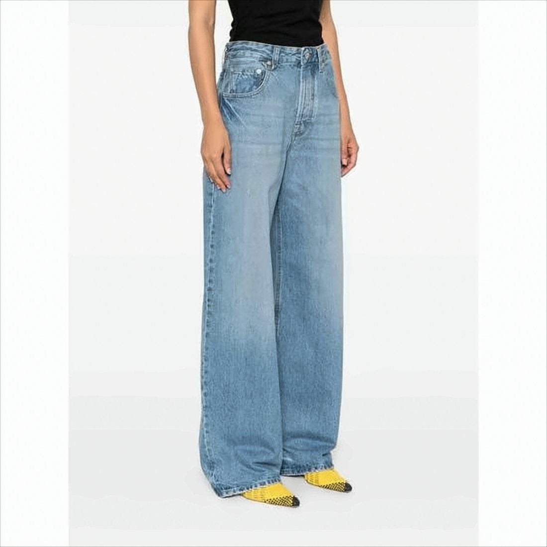 Jacquemus High-Waisted Wide-Leg Denim Pants With Signature Detail