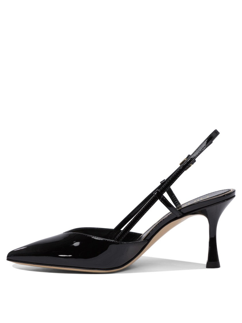 Ninalilou Pointed-Toe Black Patent Leather Heeled Shoes