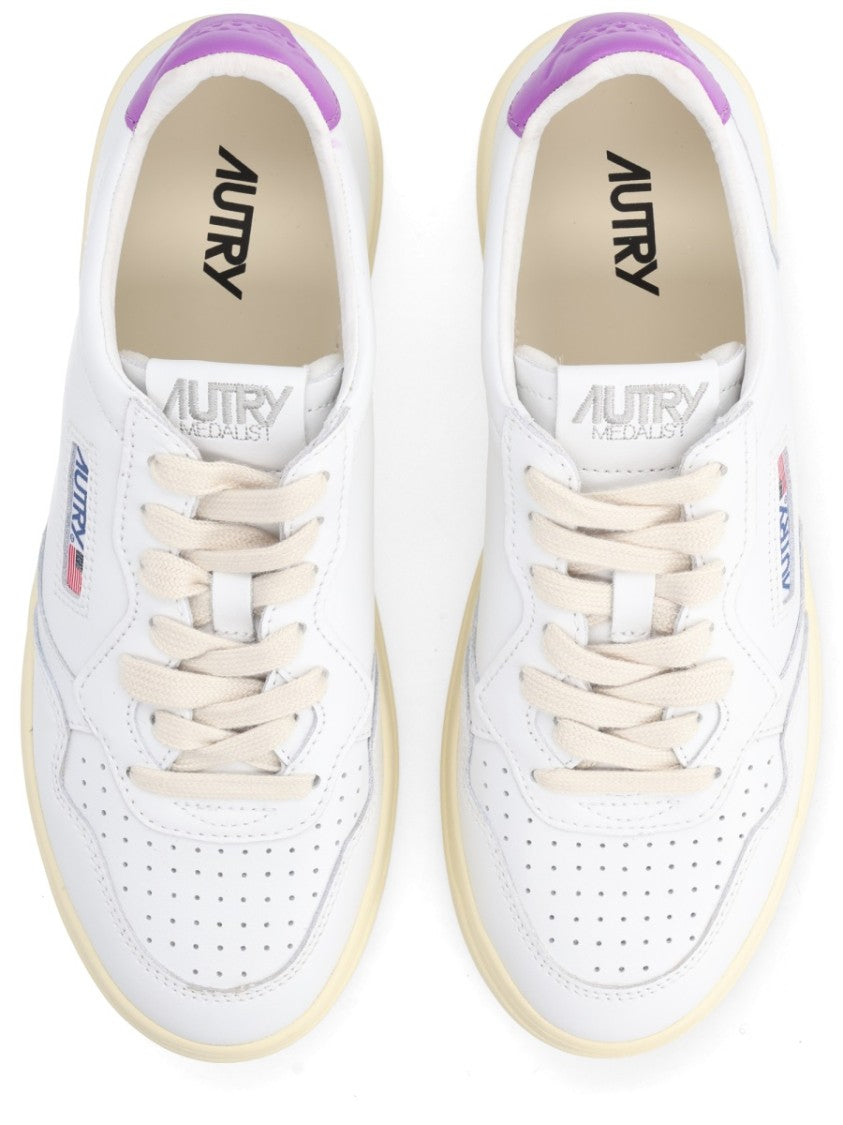 Autry Medalist Low Purple Leather Accent Sneakers