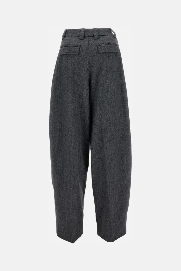 The Latest Tailored Dark Gray Wool Blend Trousers