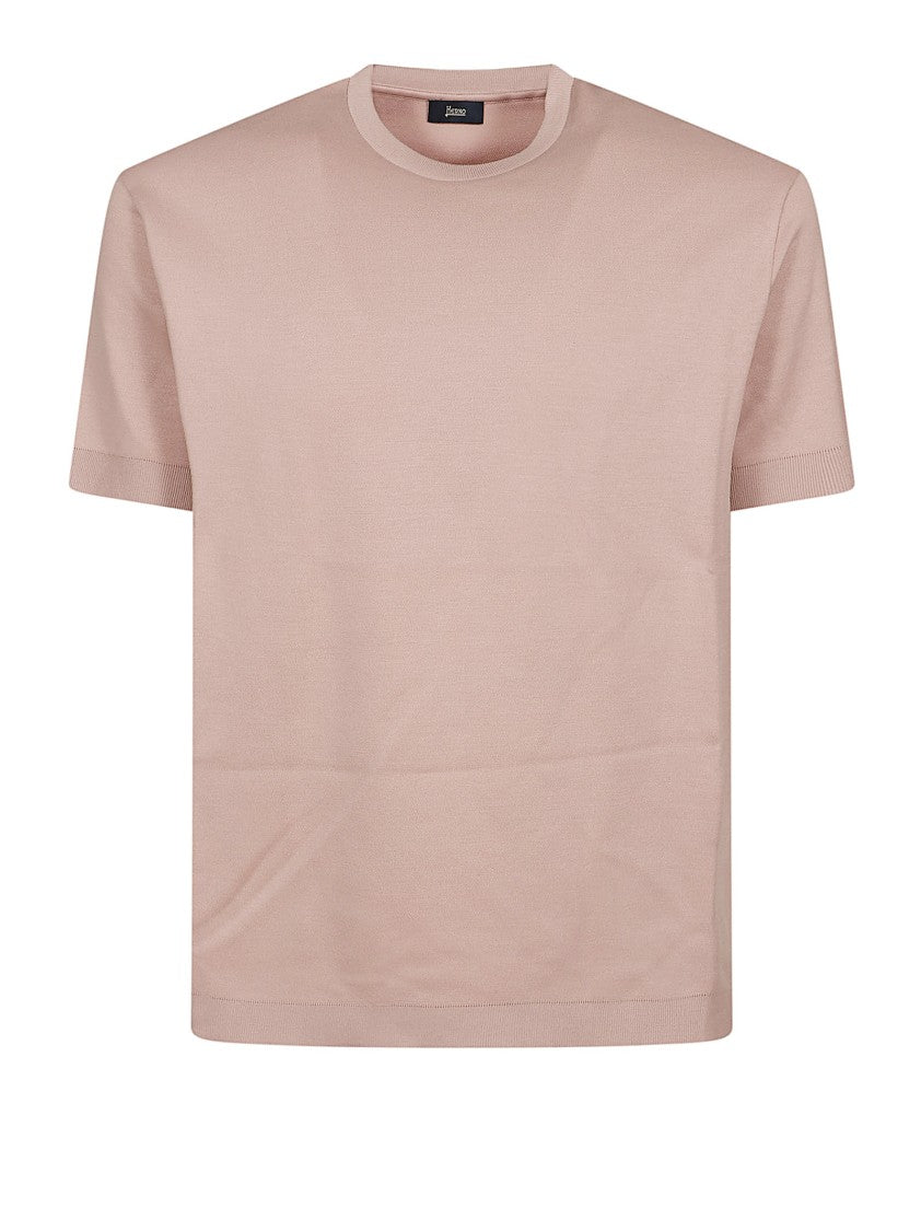 Herno Minimalist Crew Neck T-Shirt In Superfine Cotton