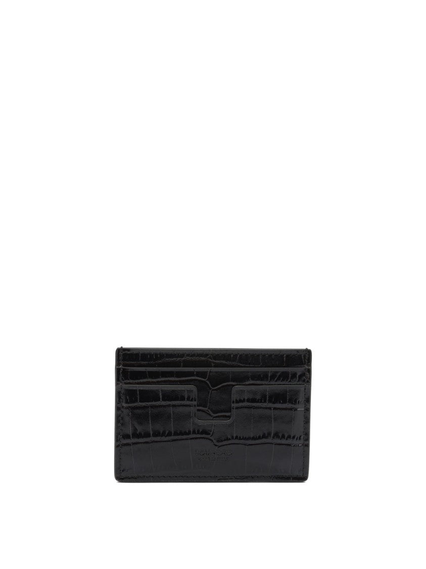 Tom Ford Crocodile-Effect Leather Card Holder