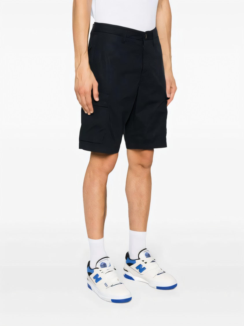 Stone Island Classic Black Cargo Shorts With Flap Pockets
