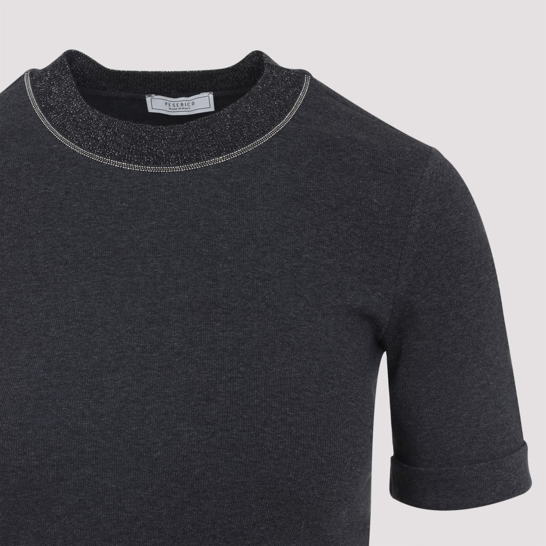Peserico Grey Cotton T-Shirt