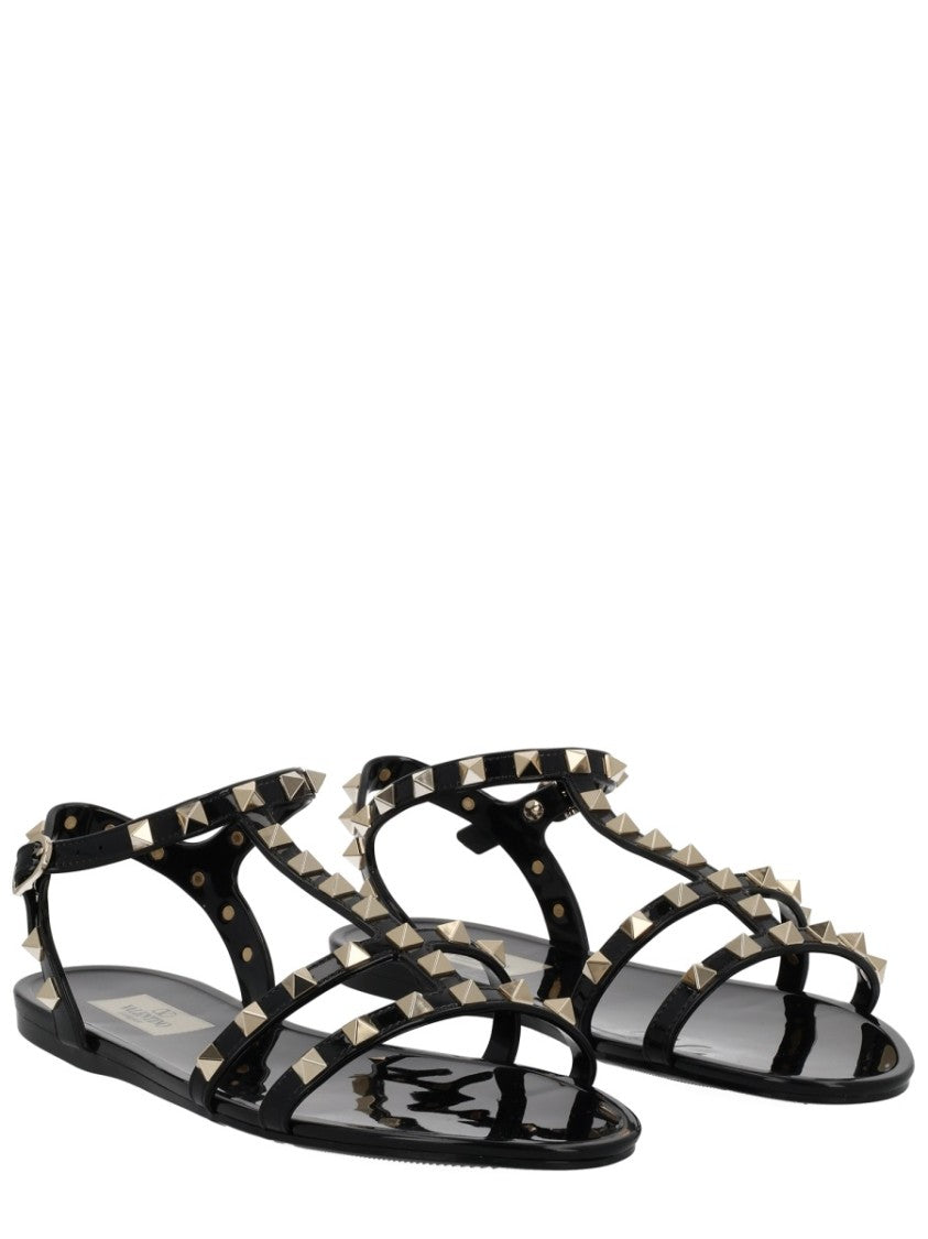 Valentino Garavani Rockstud Pyramid Studded Ankle Strap Sandals