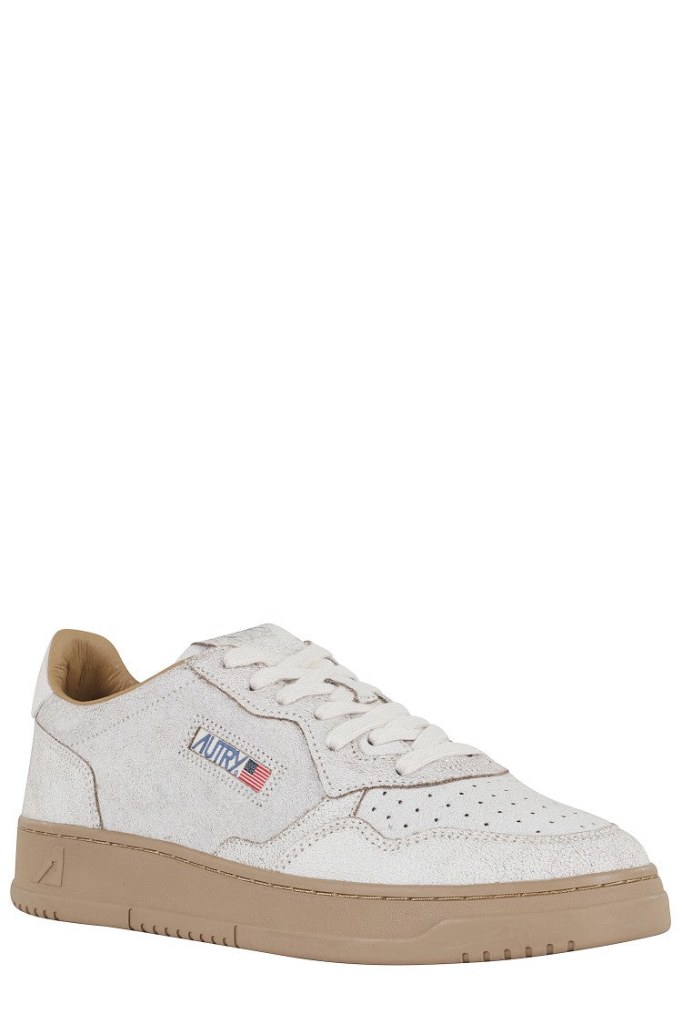 Autry White Tobacco Medalist Low Men Scrap Sneakers