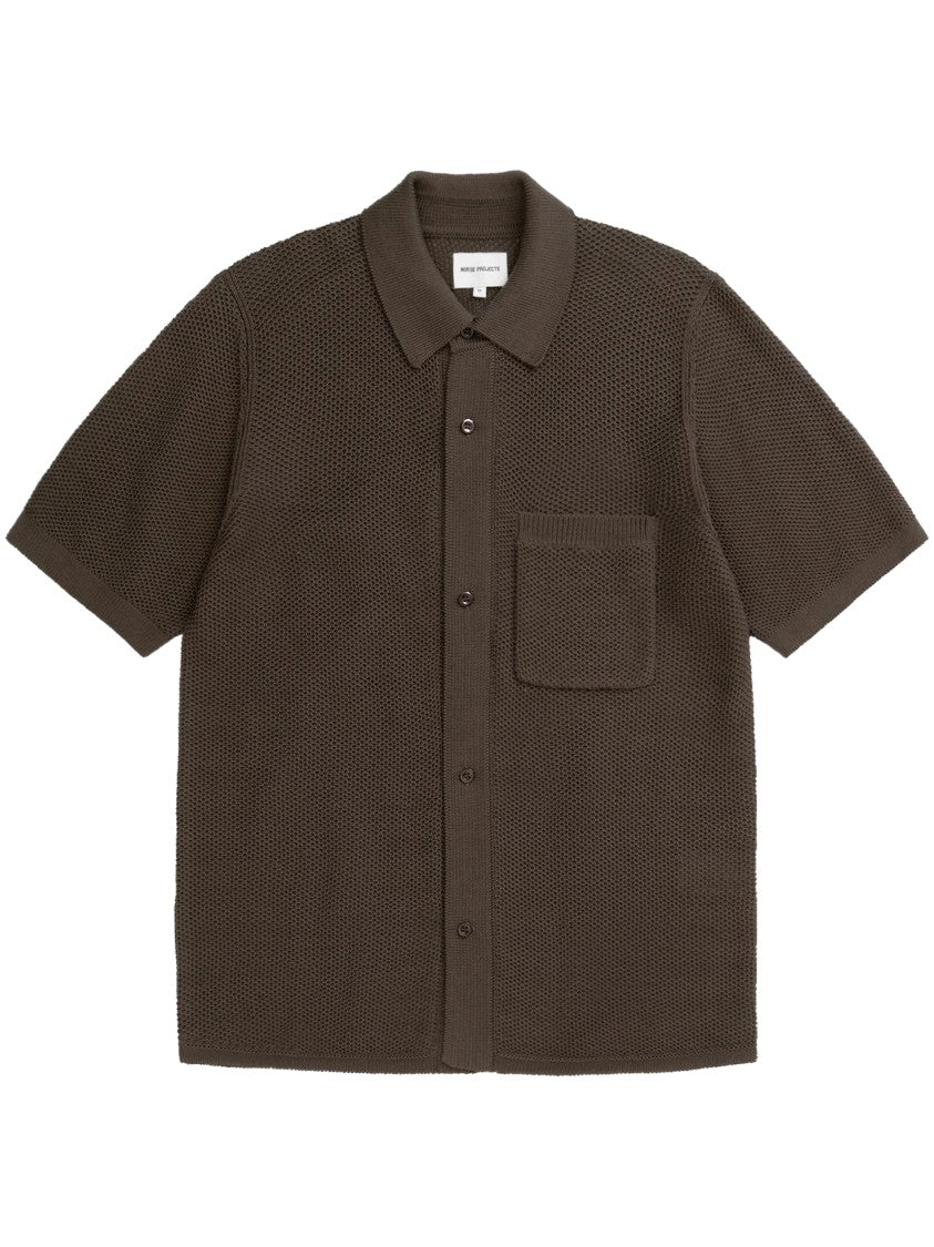 Norse Projects Textured Mercerised Cotton Knitted Shirt