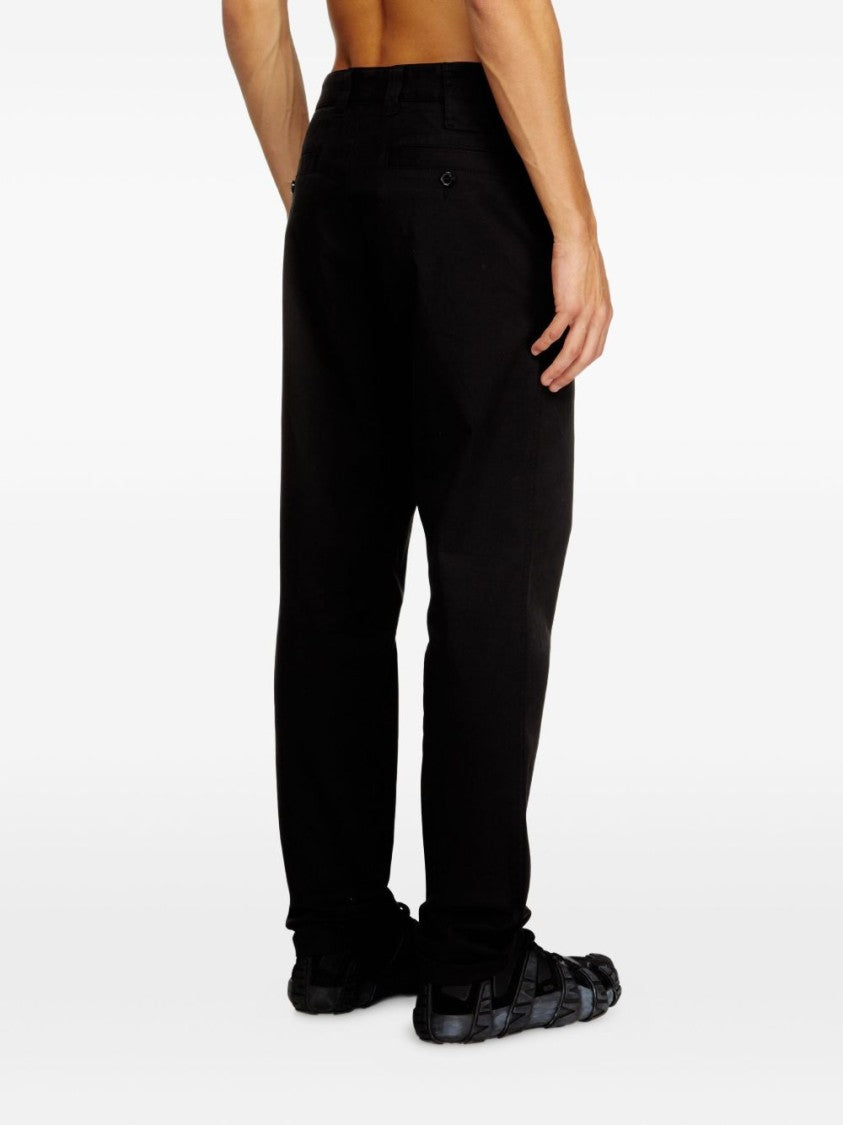 Diesel Sleek Black Trousers With Utility Pocket