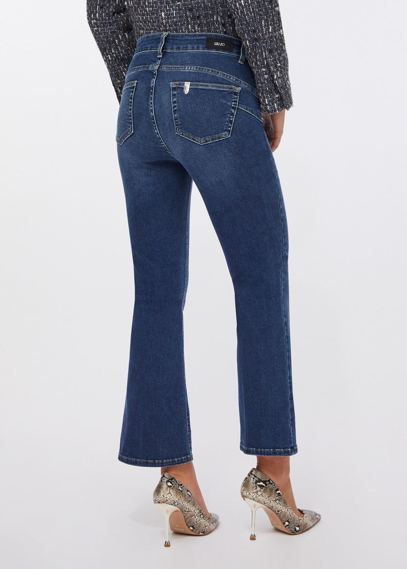 Liu Jo Stonewash High-Waisted Flared Jeans