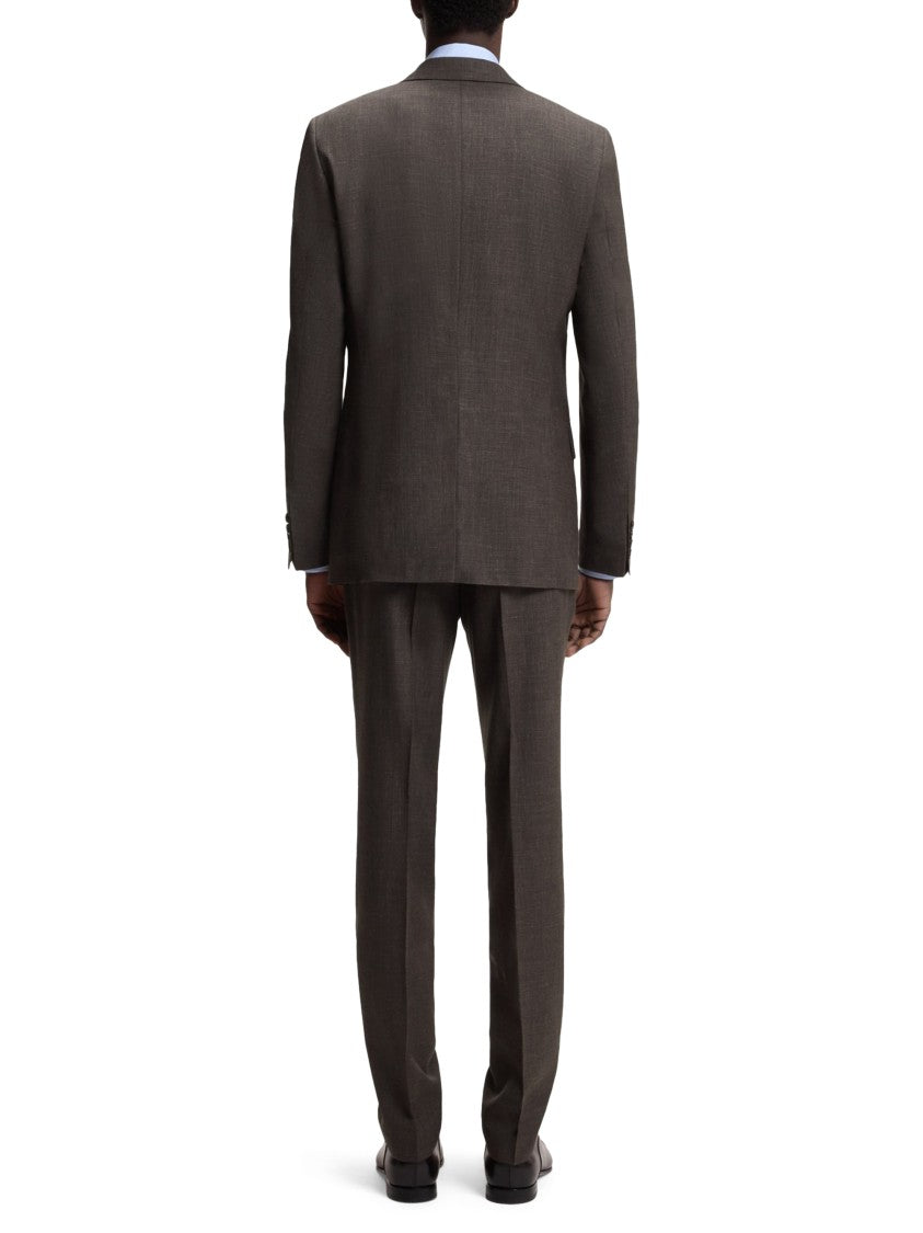Boss Tailored Brown Suit Jacket With Notch Lapels