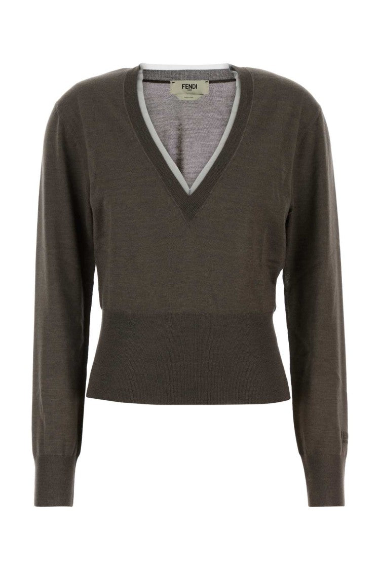 Fendi Dove Grey Cashmere Blend Sweater