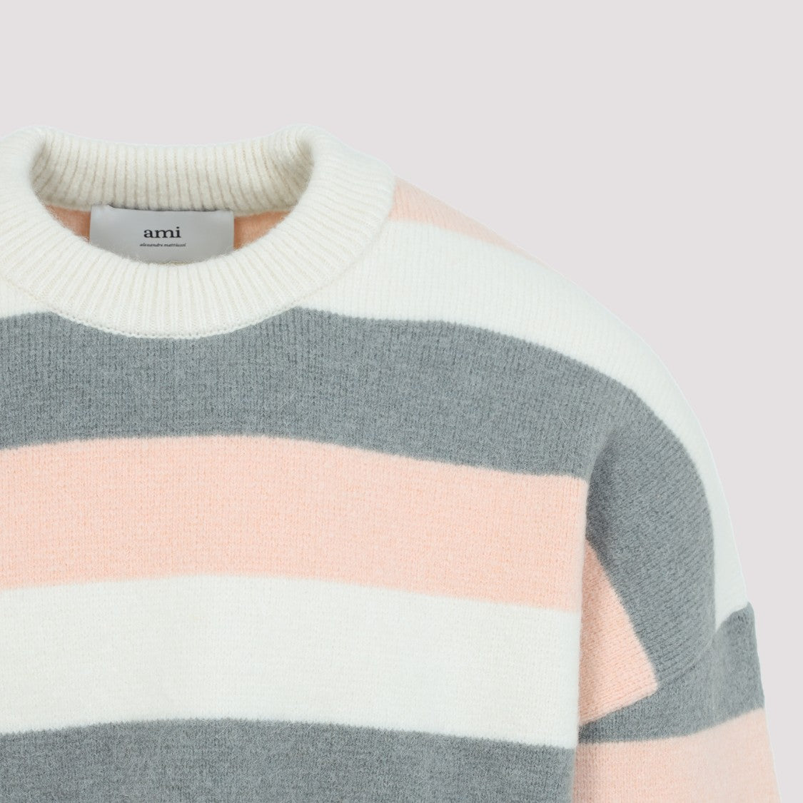 Ami Paris Pastel Striped Alpaca Blend Sweater