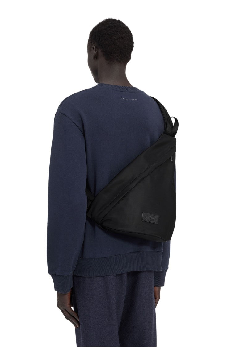 Mm6 By Maison Margiela Sleek Triangular Technical Nylon Sling Bag With Versatile Wear