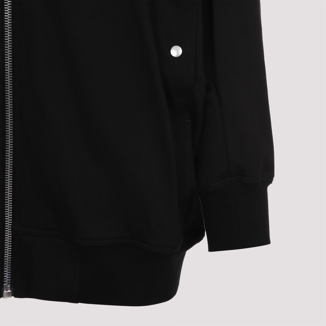 Rick Owens Black Cotton Zip-Up Sweatshirt