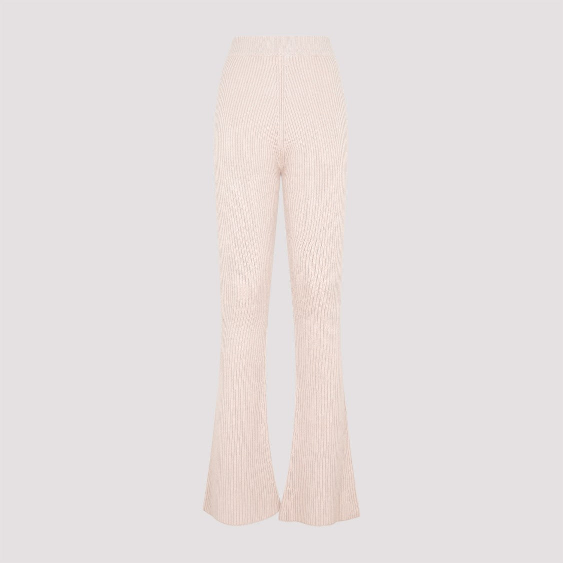 Peserico Flare Knit Rib Nude Fleece Wool Pant