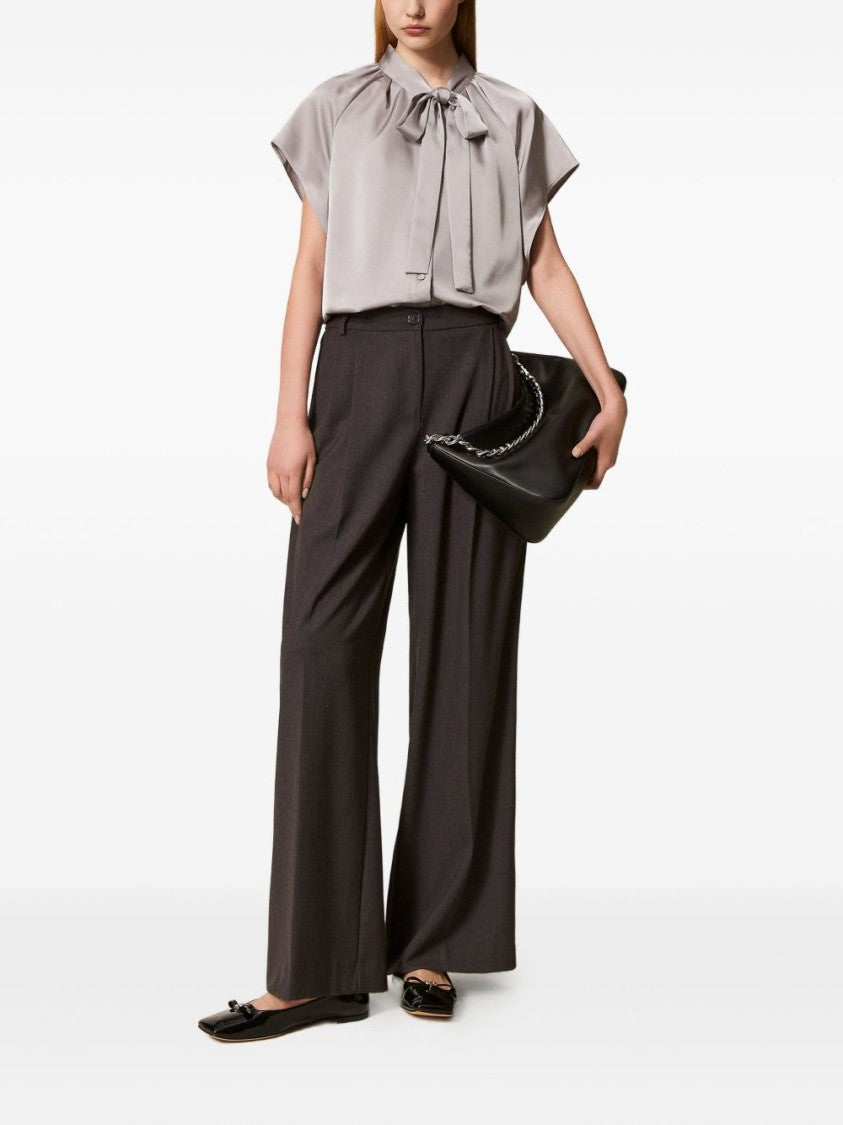 Twin-Set Wide-Leg Trousers With Front Pleats