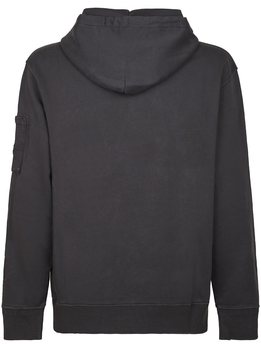 C.P. Company Cotton Diagonal Fleece Hooded Lens Hoodie