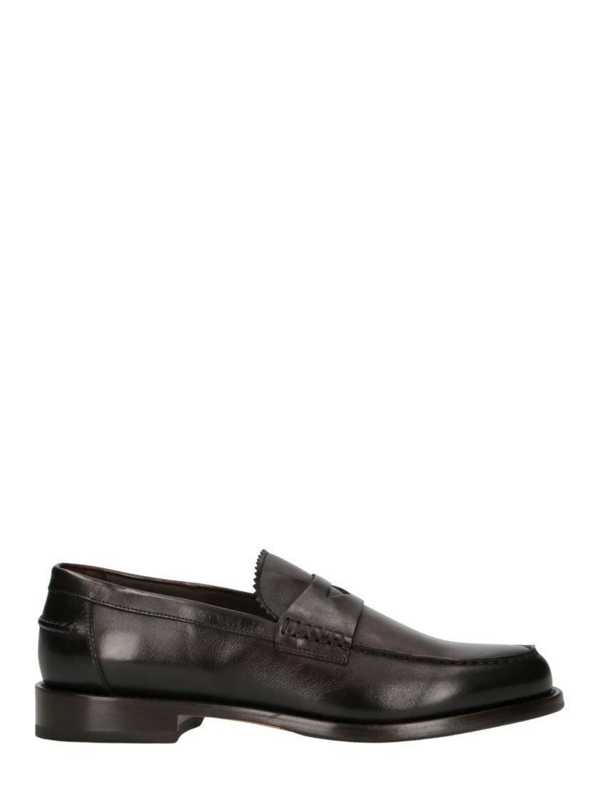Doucal's Polished Leather Penny Loafer Loafers