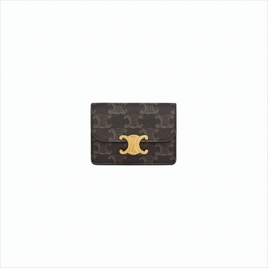 Celine Compact Leather Accessory With Canvas Base