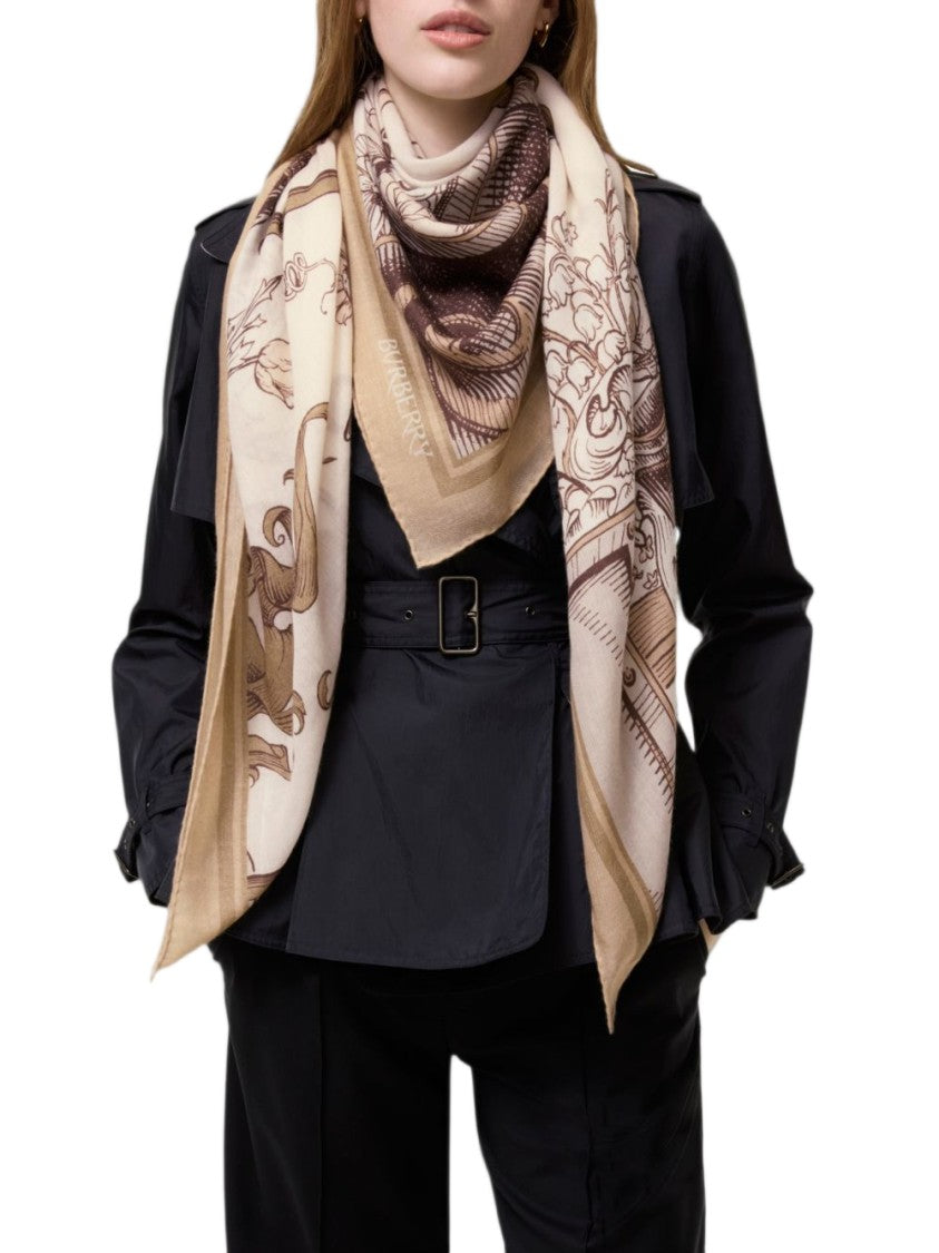 Burberry Vintage-Inspired Floral Print Rectangular Scarf