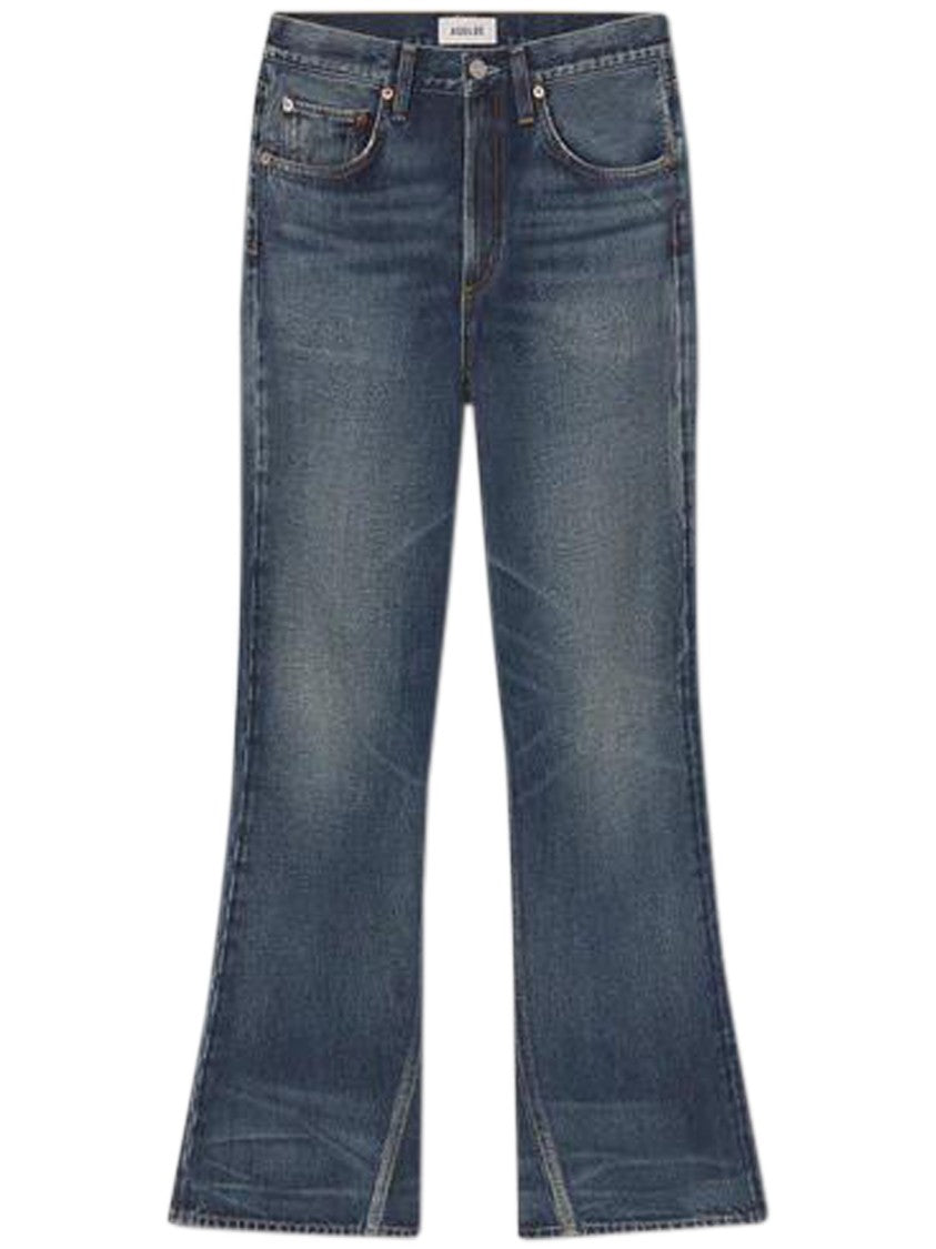 Agolde Kick Boot Jeans With Stencil Design