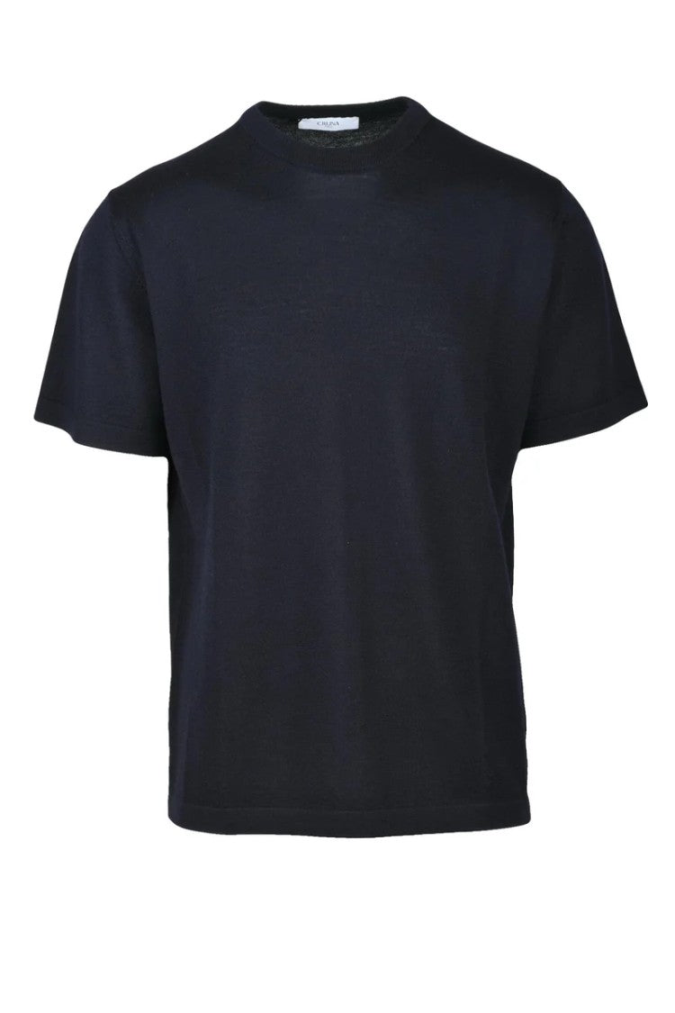 Cruna Navy Virgin Wool Men's Under Jacket Sweater