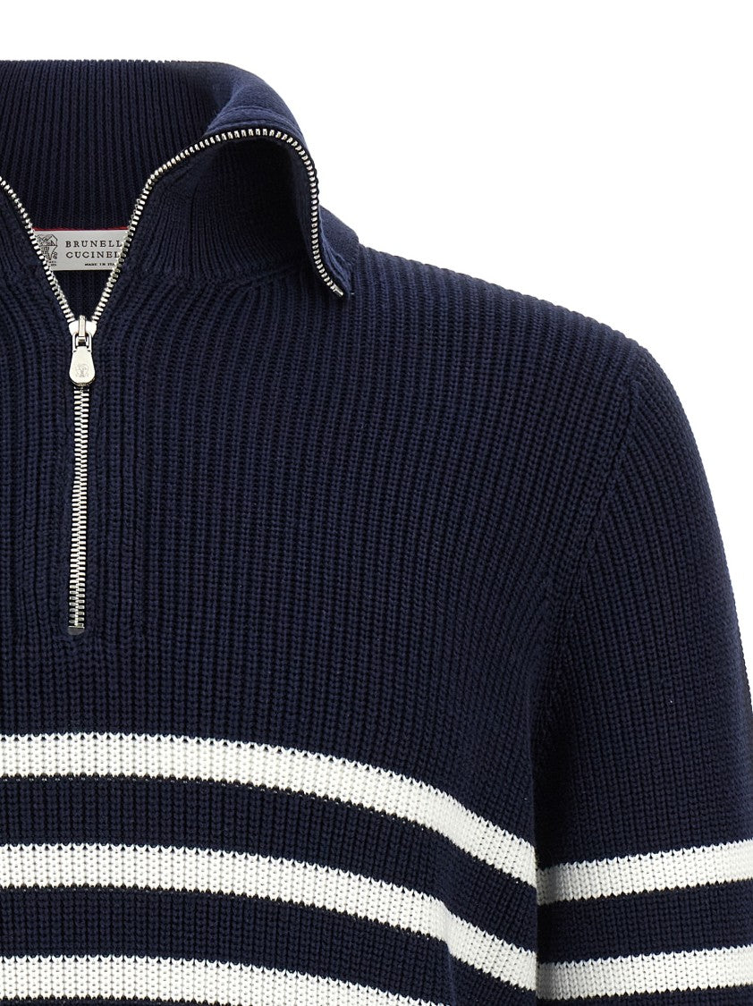 Brunello Cucinelli English Half-Ribbed Sweater