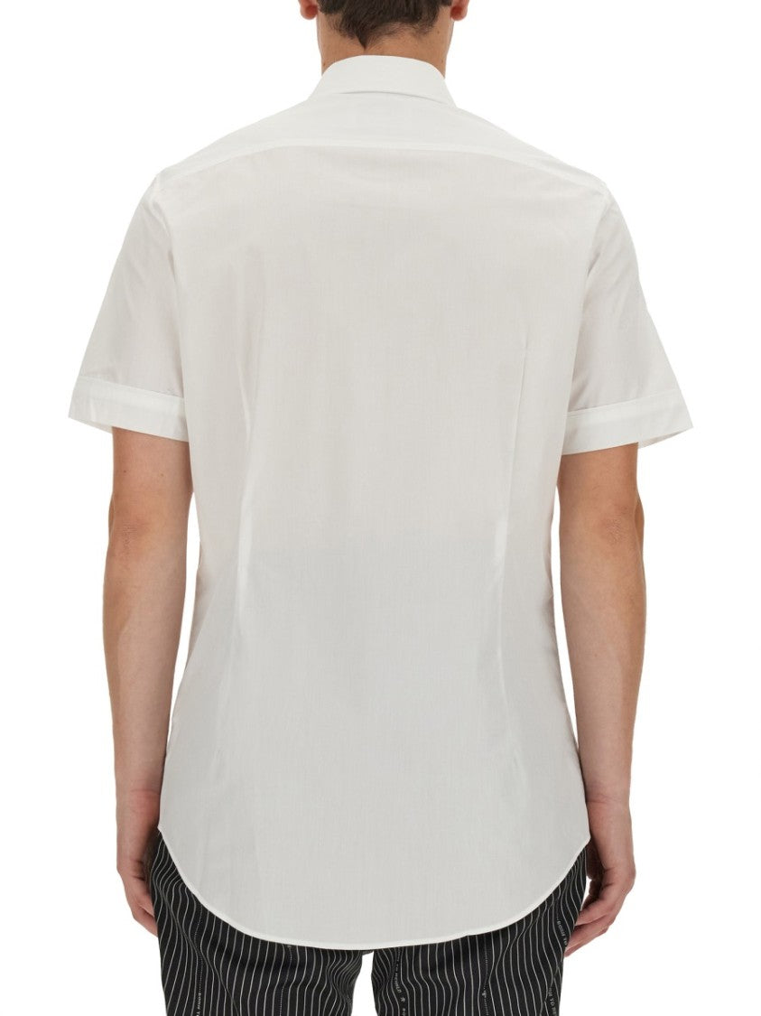 Vivienne Westwood Short-Sleeved Shirt With Orb Embroidery And Classic Collar