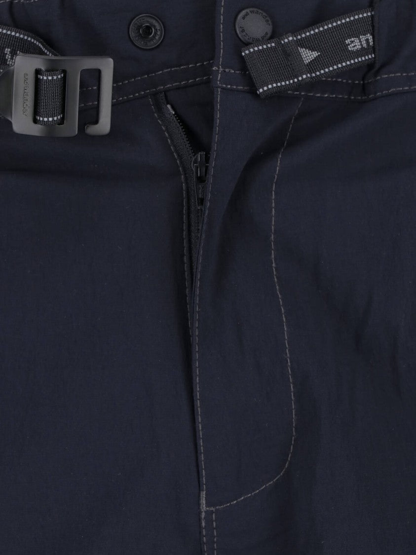 And Wander Black Light Hike Integrated Belt Shorts