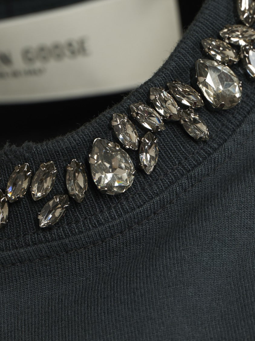 Golden Goose Boxy Cropped T-Shirt In Organic Cotton