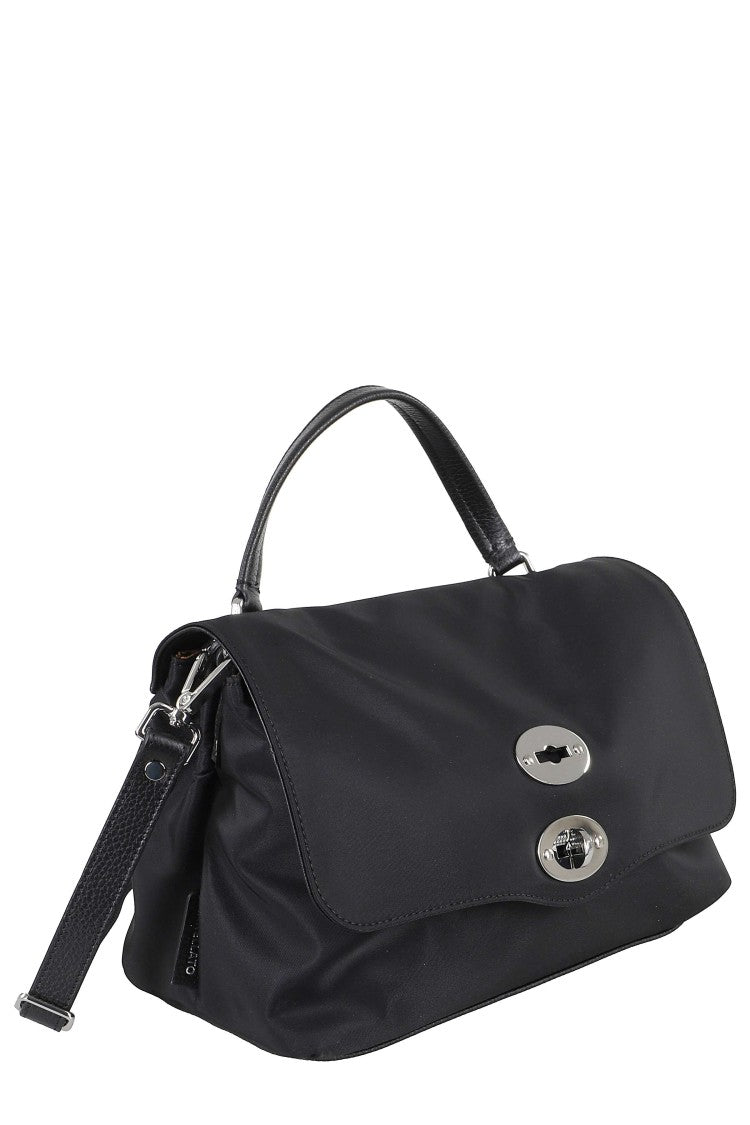 Zanellato Black Postina Rimboccata Tokyo S Swivel Buckle Nylon Shoulder Bag