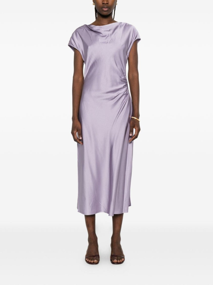 Liu Jo Purple Draped Cowl Neck Day Dress