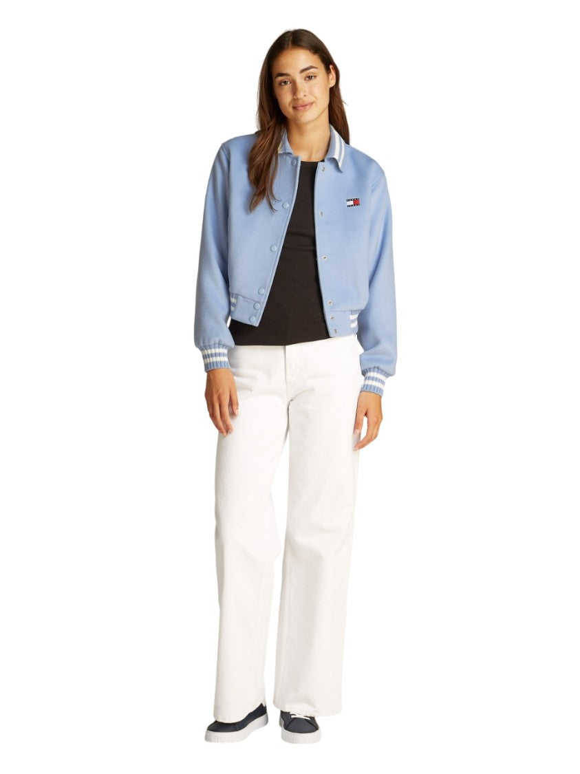 Tommy Jeans Cropped Bomber Jacket With Semi-Spread Collar