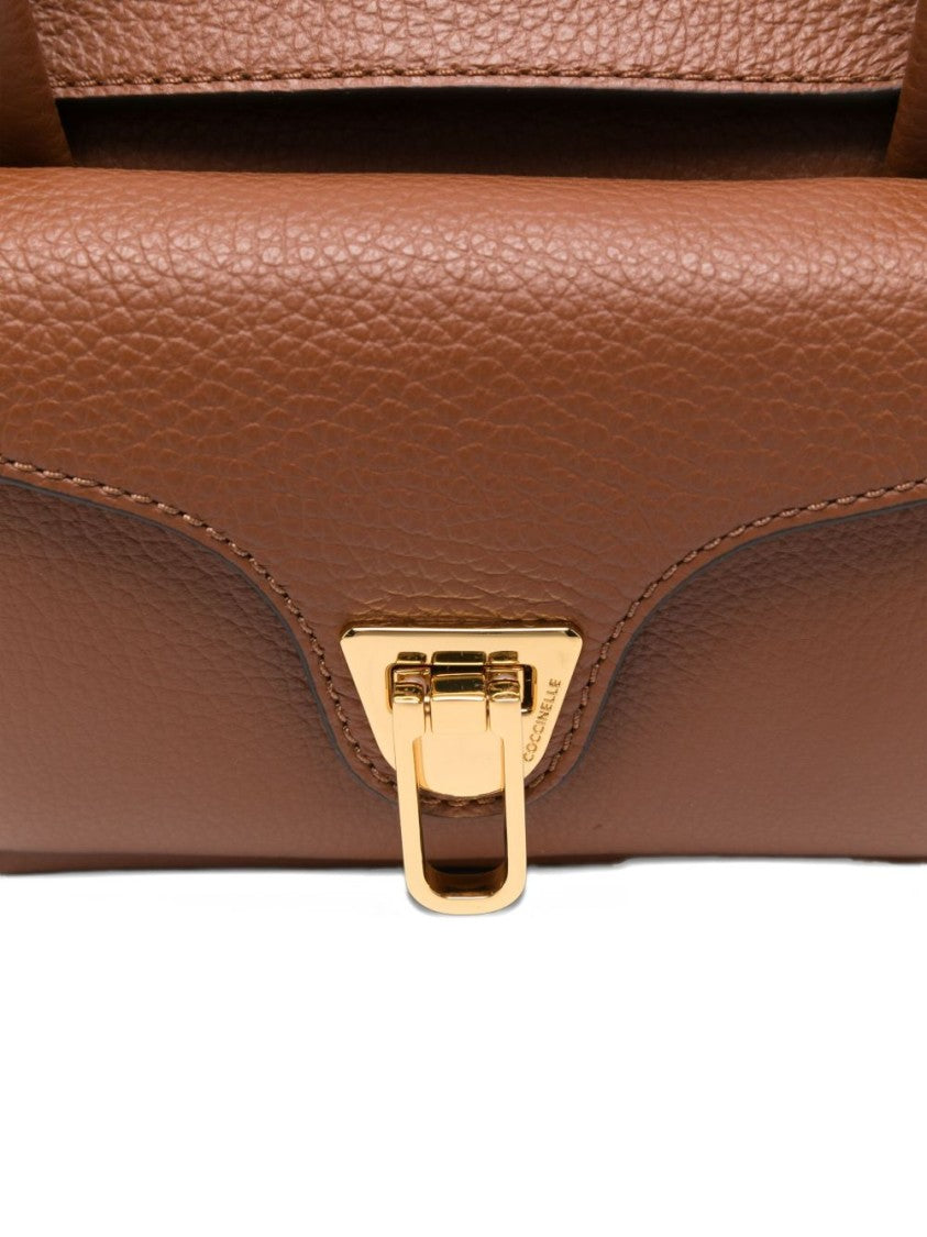 Coccinelle Textured Leather Shopper Bag With Gold-Tone Clasp