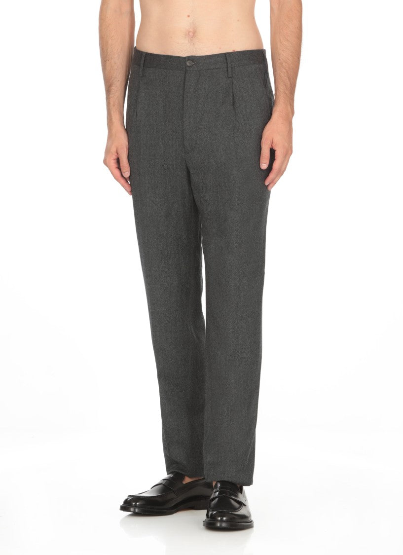 Incotex Dark Grey Wool Pants