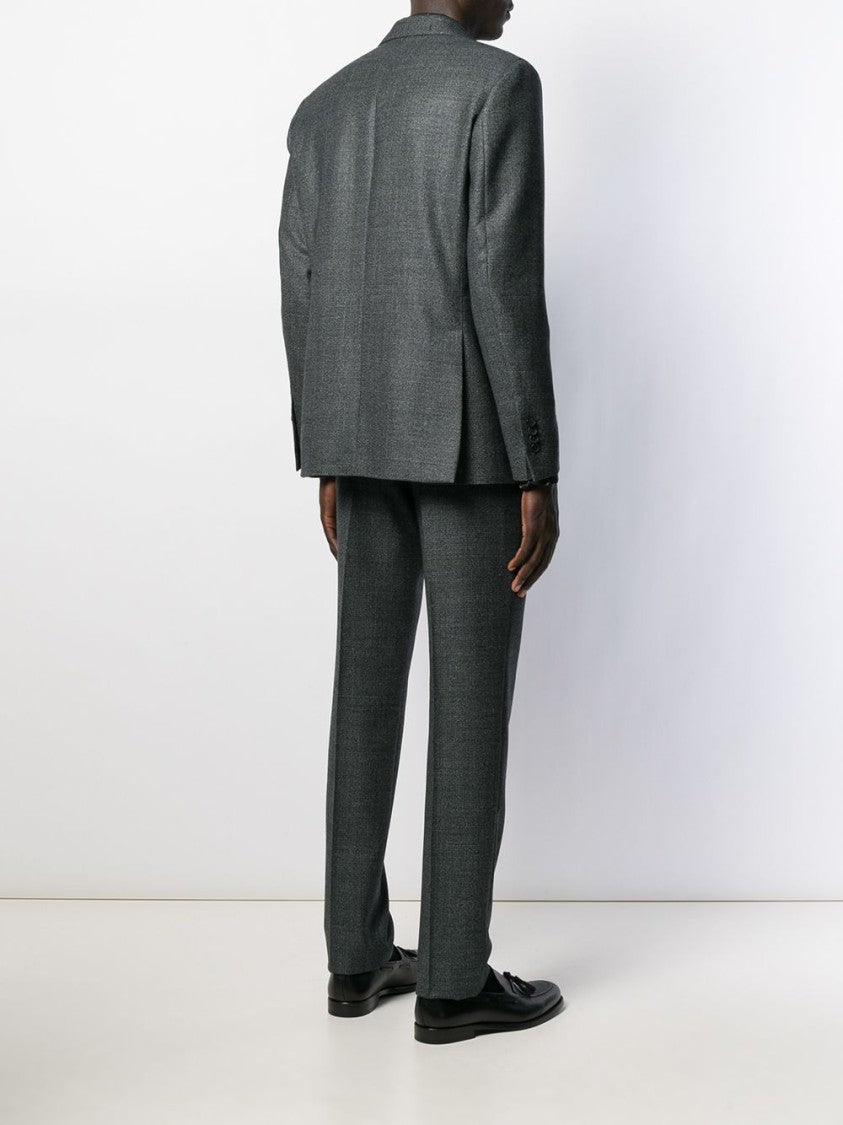 Lardini Tailored Grey Suit With Textured Fabric