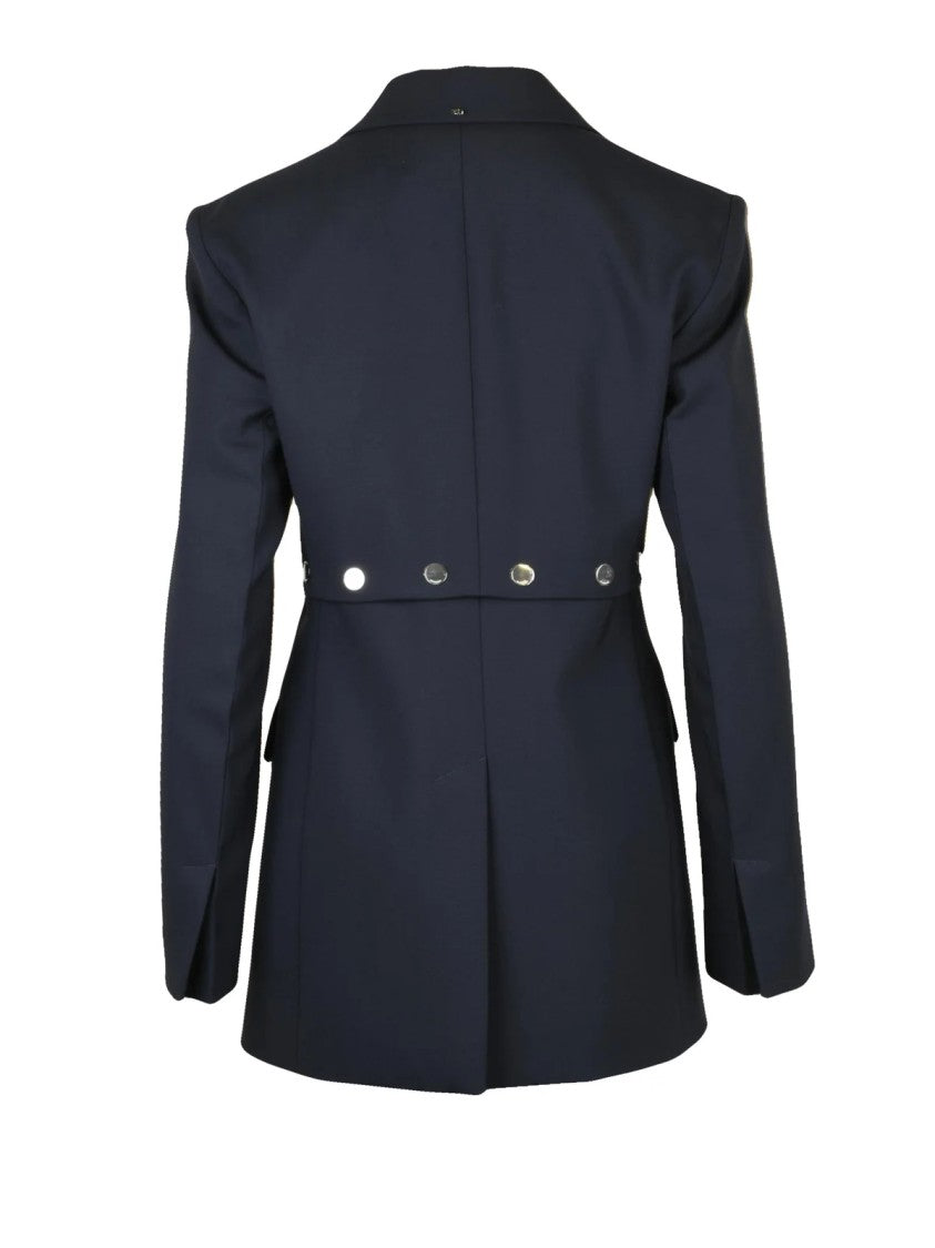 Sportmax Blue Virgin Wool Fitted Jacket