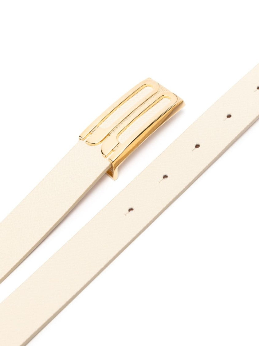 Victoria Beckham Ivory Grained Calfskin Belt