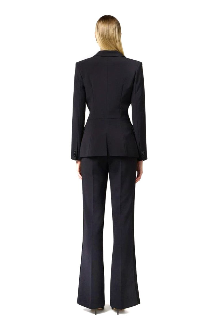 Elisabetta Franchi Tailored Double-Breasted Blazer Flared Trousers
