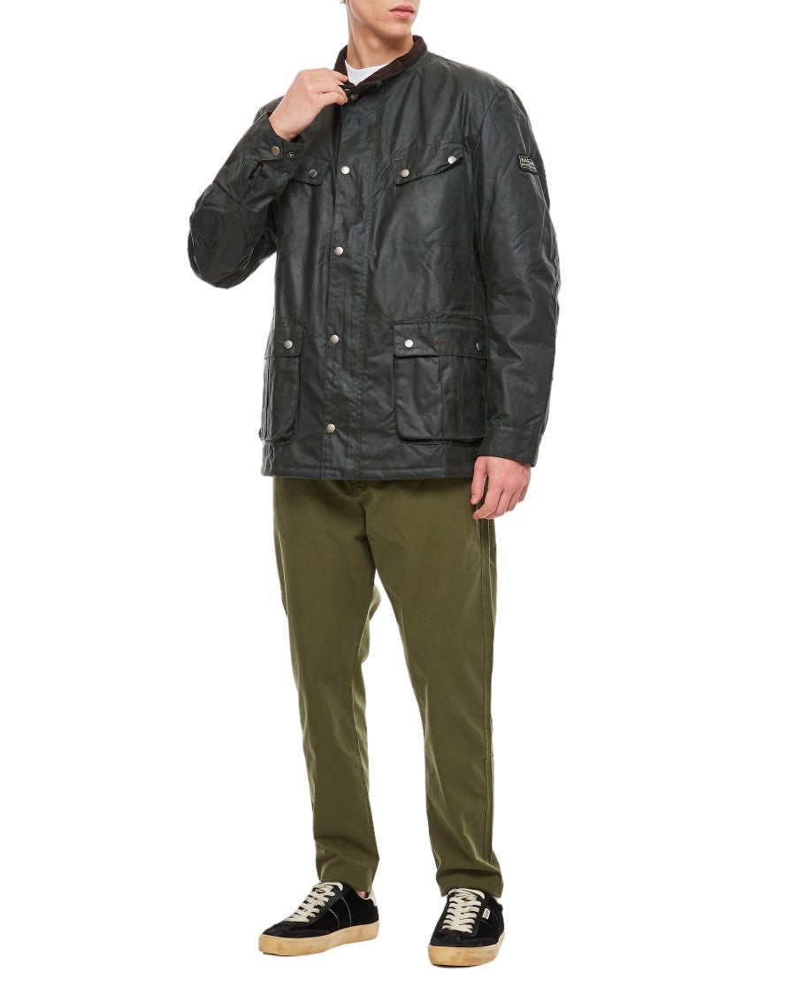 Barbour Green Duke Wax Elbow Patch Jacket