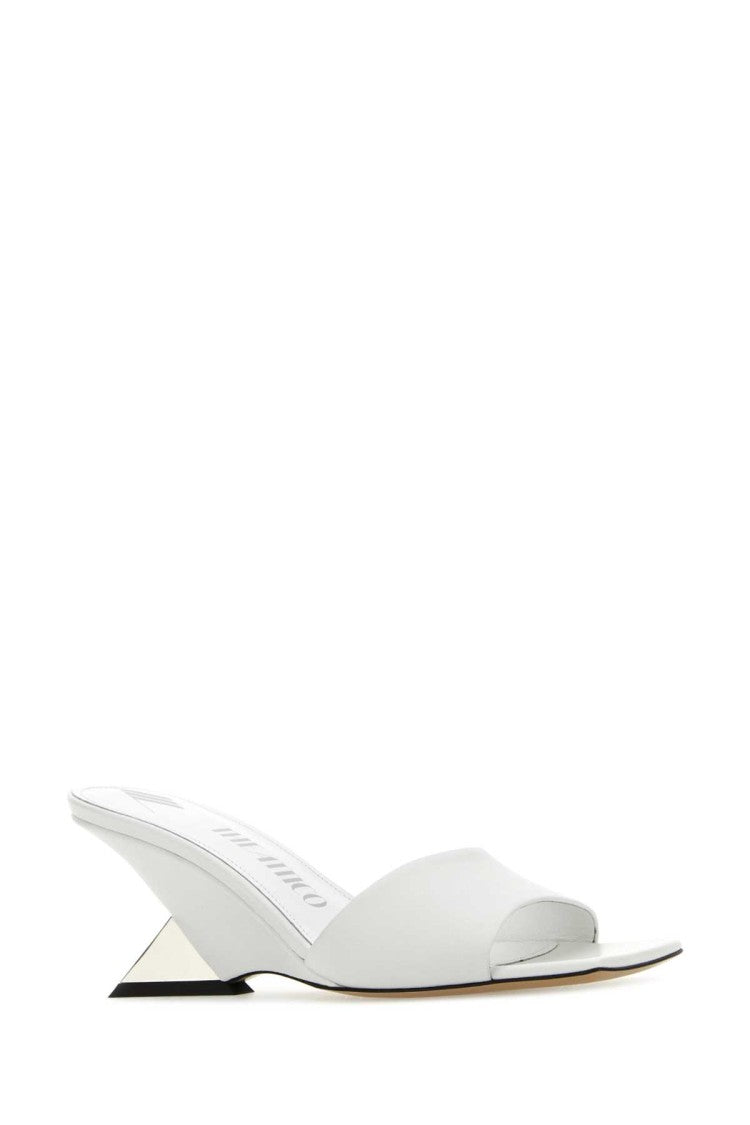 The Attico White Leather Cheope Mules