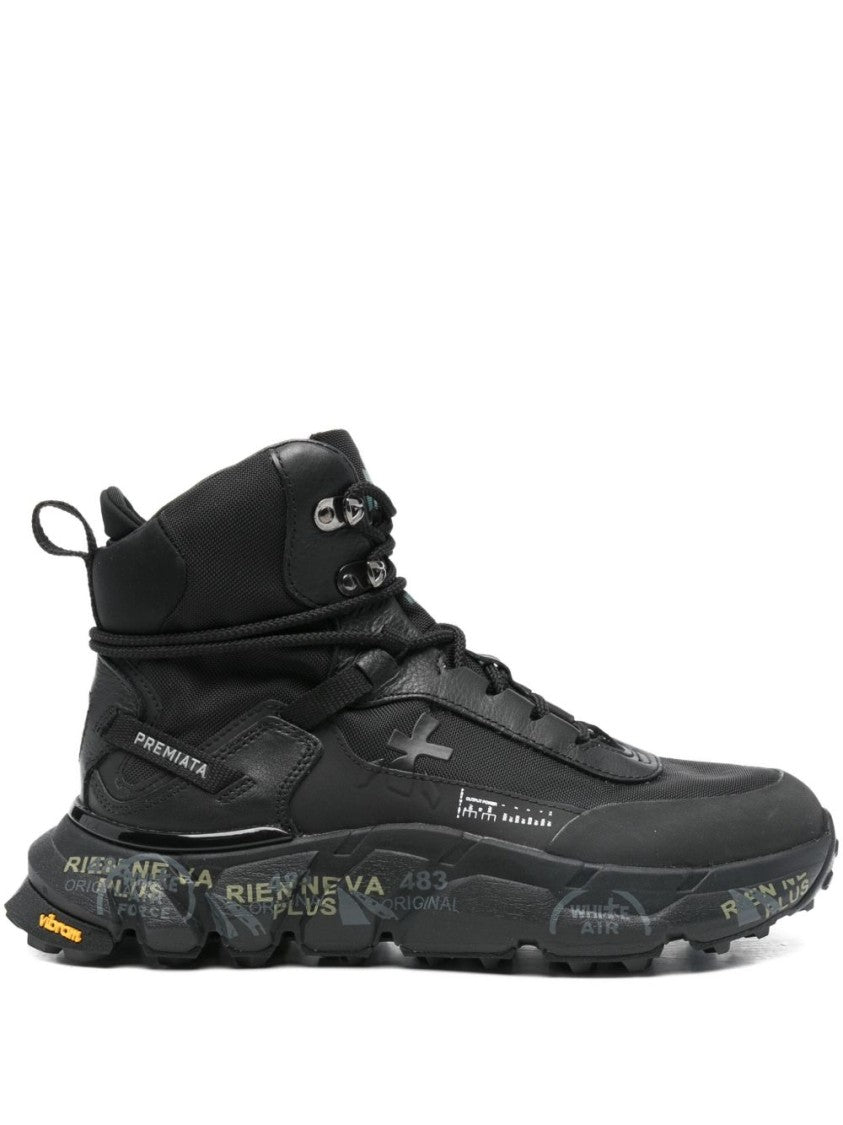 Premiata High-Top Sneakers With Sole And Textured Accents