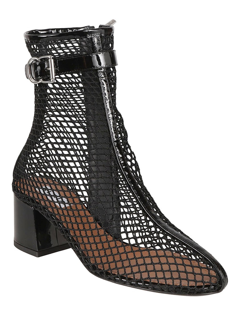 Alaïa Mesh Design Boots With Block Heel And Ankle Strap