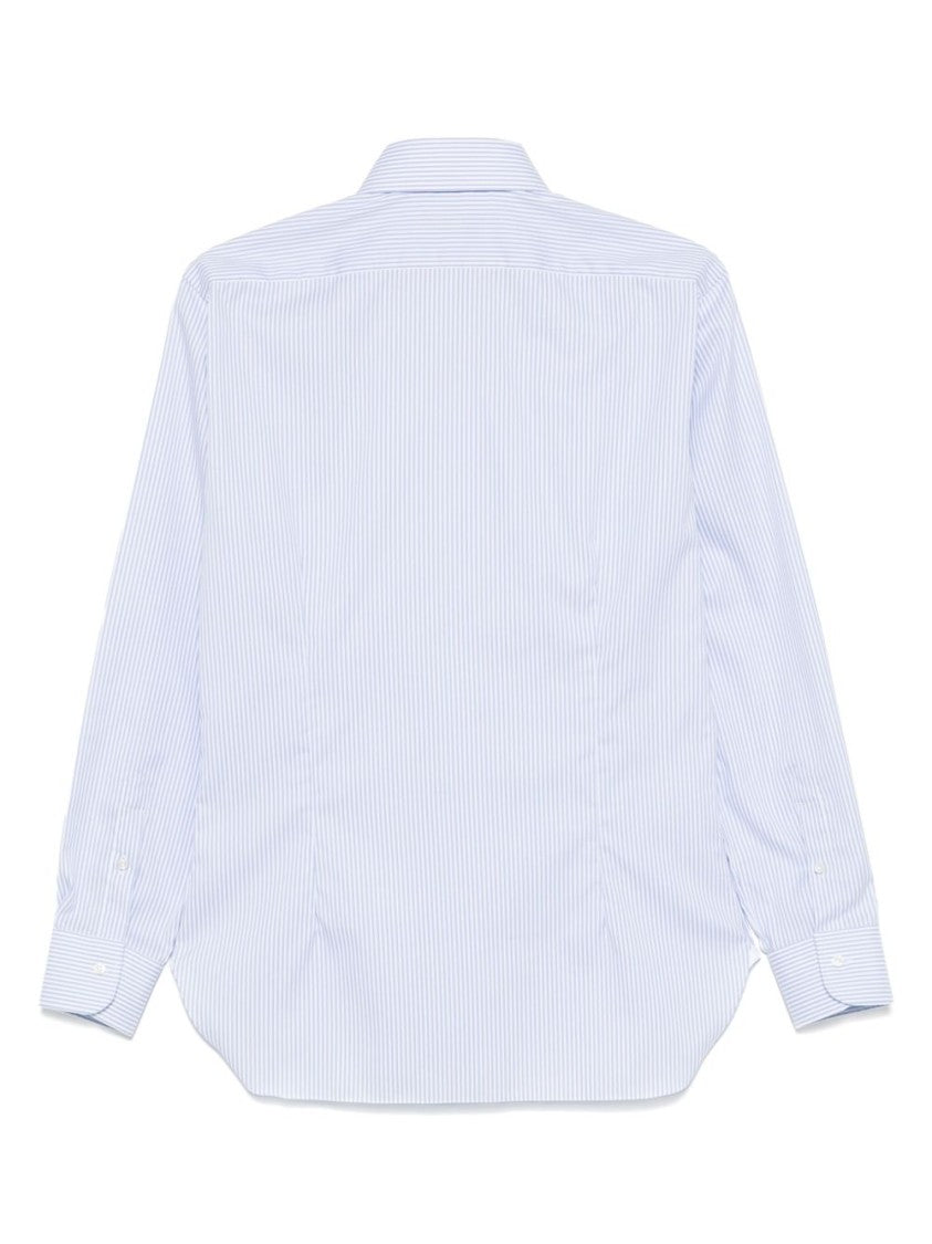 Barba Refined White Shirt With Subtle Striped Pattern