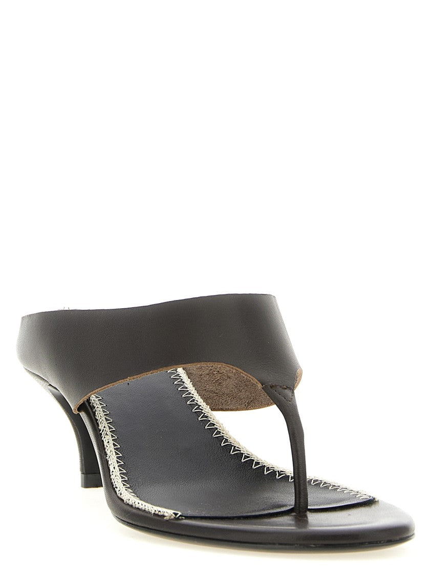 Magda Butrym Flip-Flop Style Leather Sandals With Curved Heel