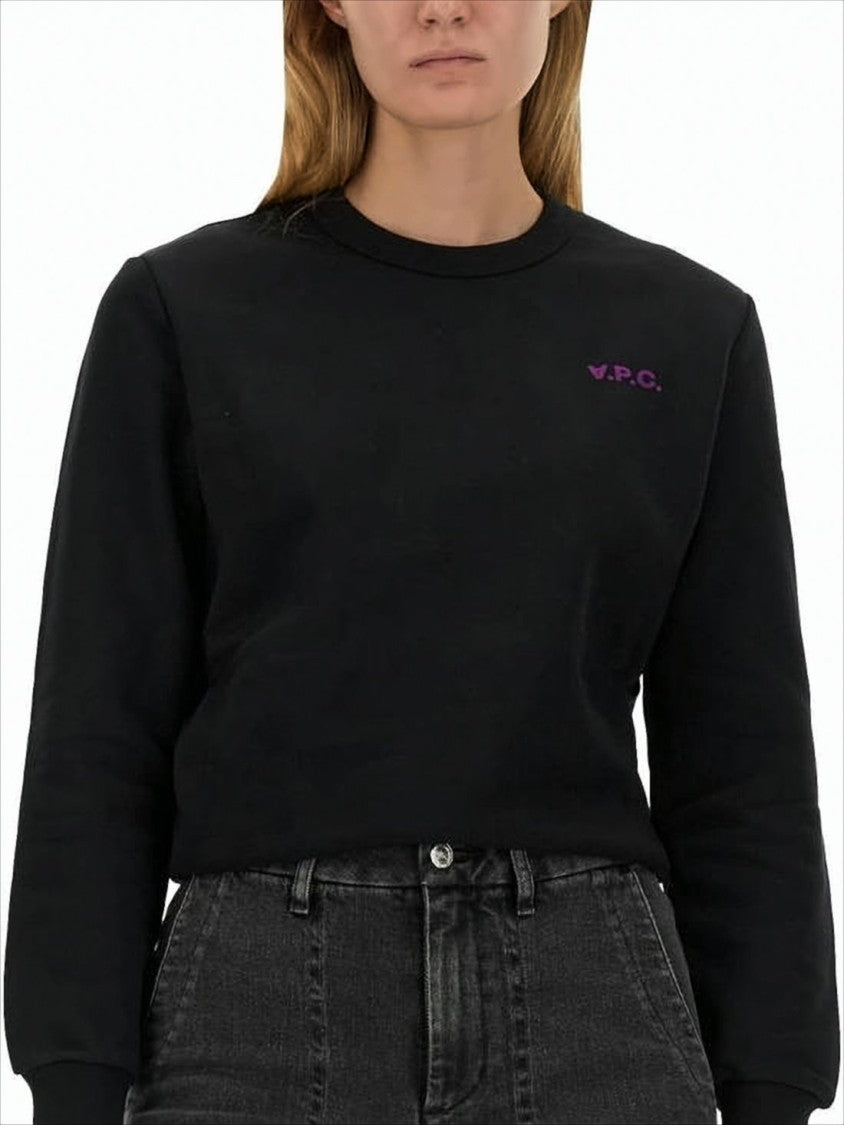 A.P.C. Long-Sleeve Black Top With Ribbed Cuffs