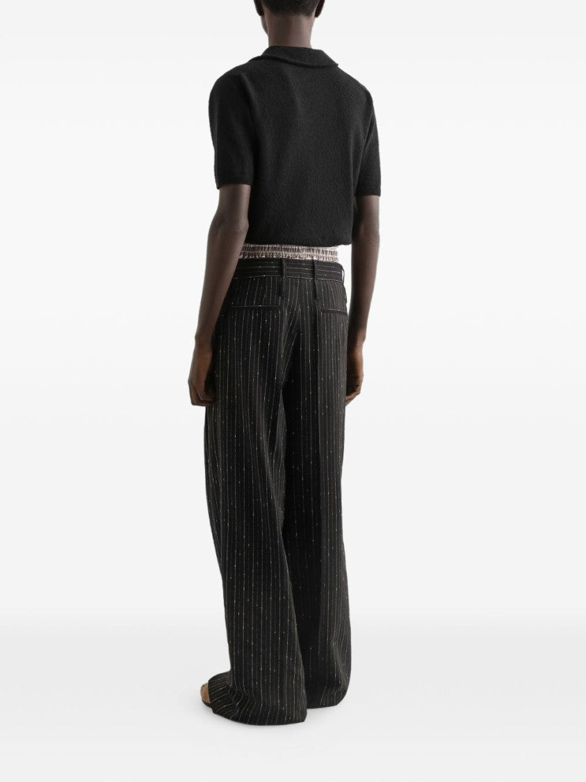 Dolce & Gabbana Black Cotton Blend Fitted Polo Shirt