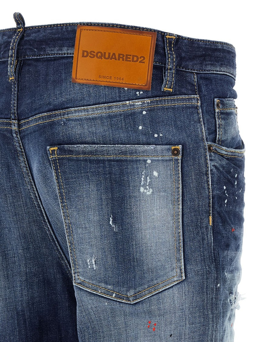 Dsquared2 Used-Effect Cotton Denim Jeans With Five-Pocket Design