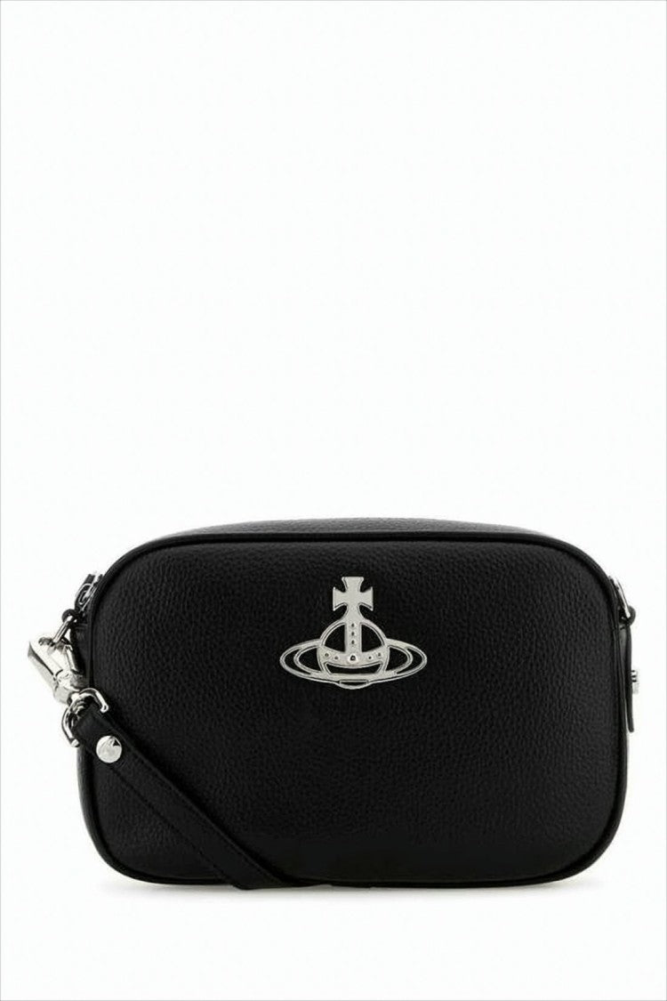 Vivienne Westwood Textured Pu Crossbody Bag With Silver-Tone Emblem